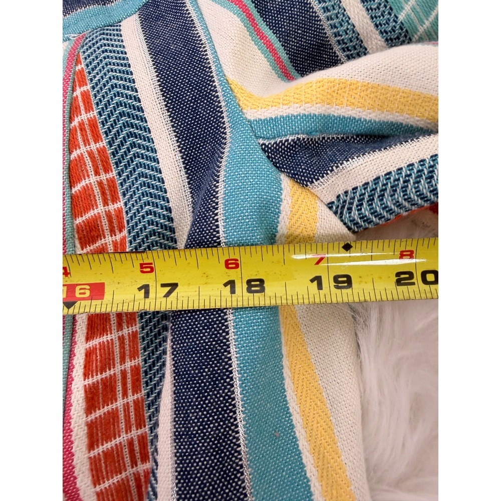 Multiples Petite Striped Macrame Fringe Jacket Multicolor Boho Button Front PS‎ - Picture 7 of 8